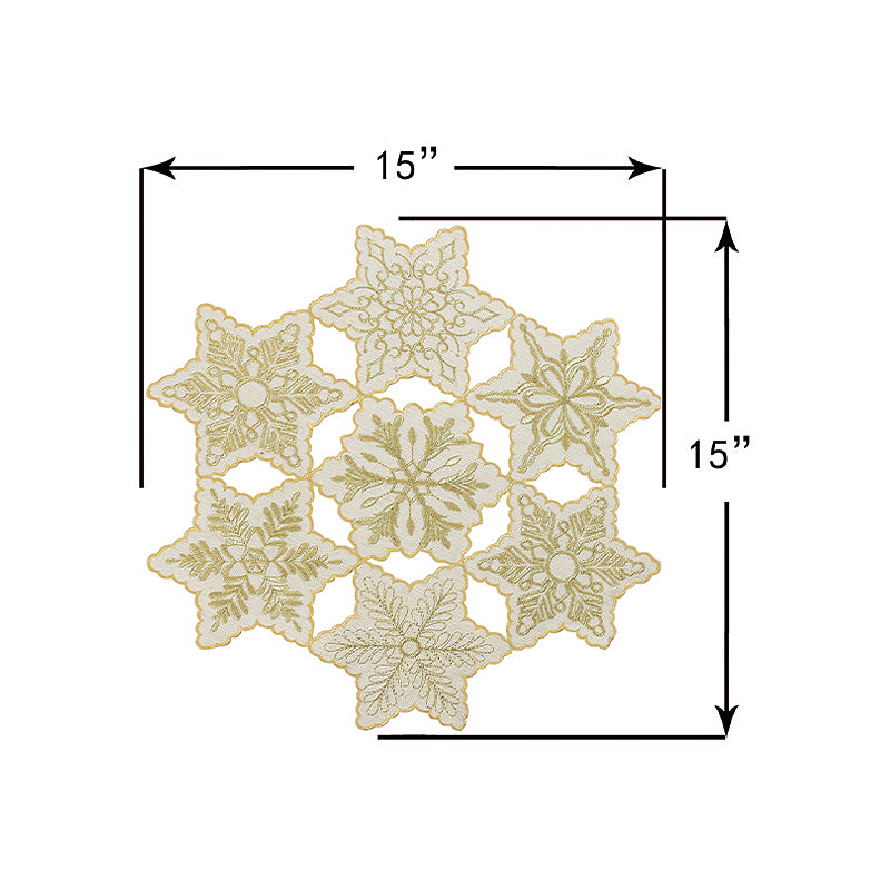 Golden Snowflake Round Placemat