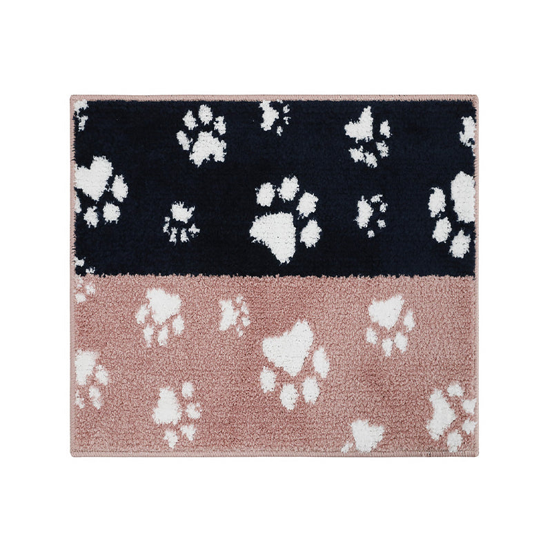 Animal Paw Print Color-Block Rug