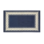 Deep Blue Cable Knit Pattern Carpet