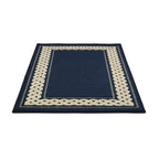 Deep Blue Cable Knit Pattern Carpet