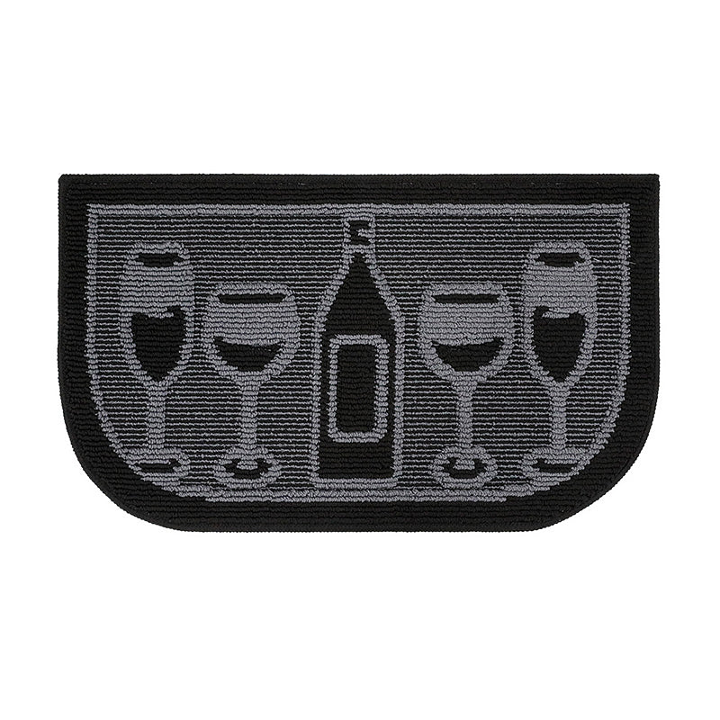 Black Wine Bottle Pattern Rug
