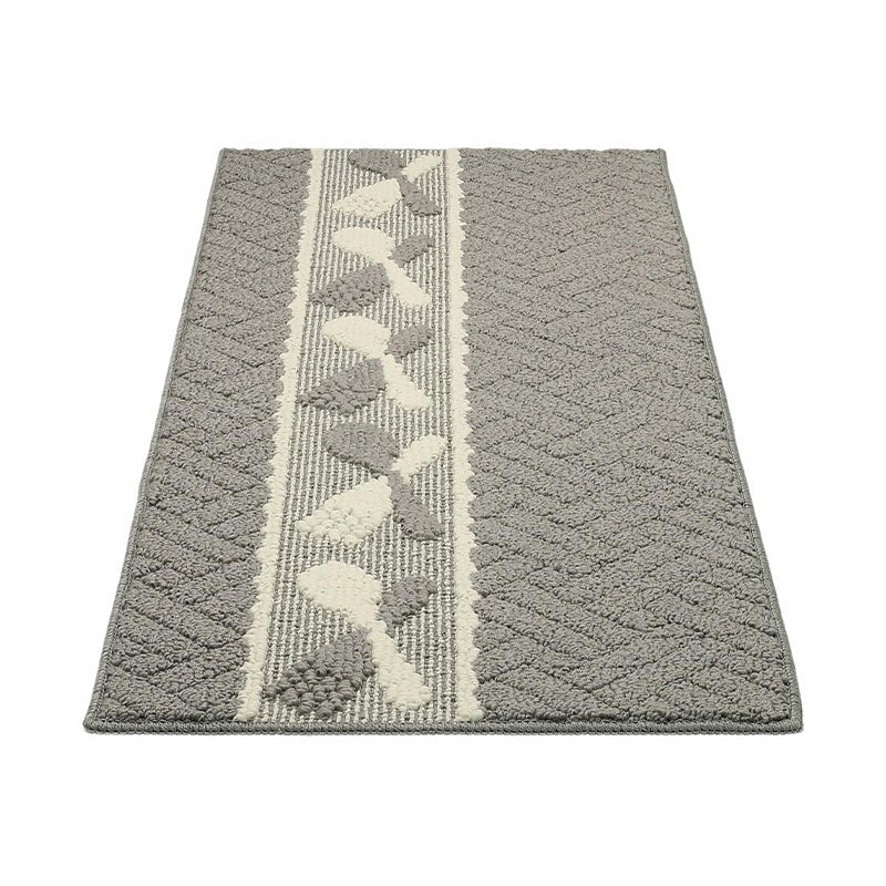 Gray Dining Utensils Pattern Rug