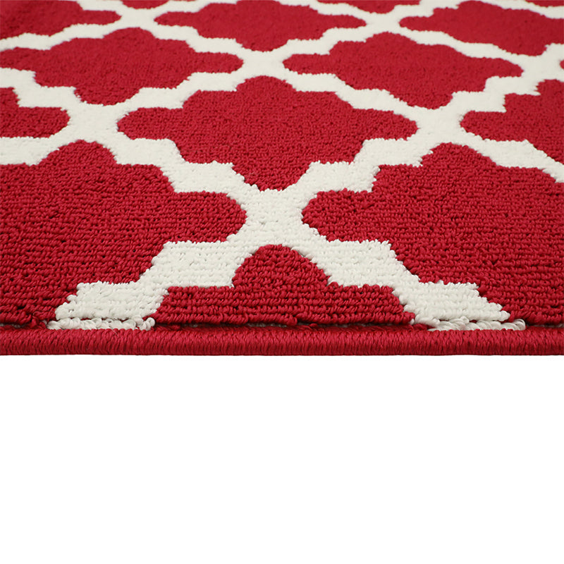 Red Irregular Pattern Rug