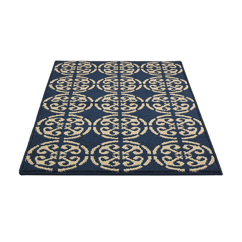 Deep Blue Irregular Pattern Rug