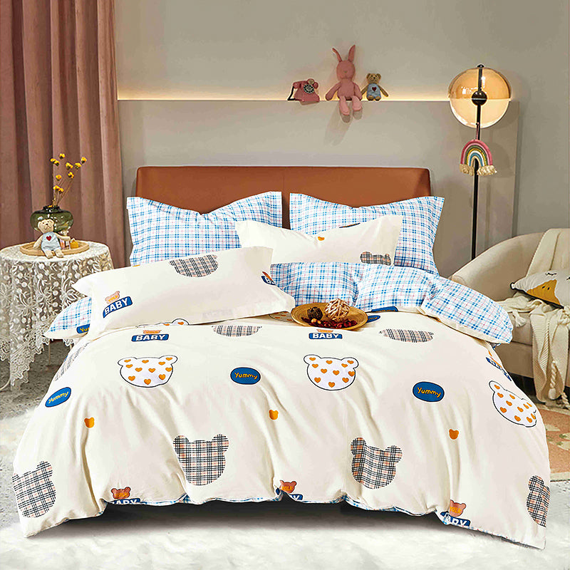 100% Cotton Plant Print Bedding Set – 4 Pieces