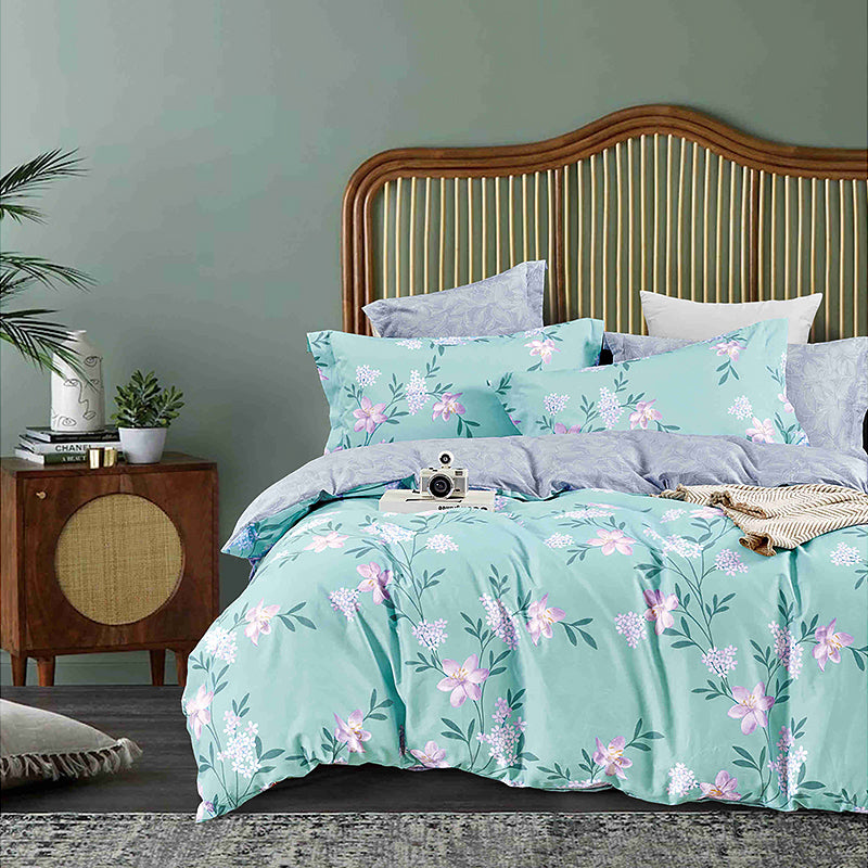 100% Cotton Plant Print Bedding Set – 4 Pieces