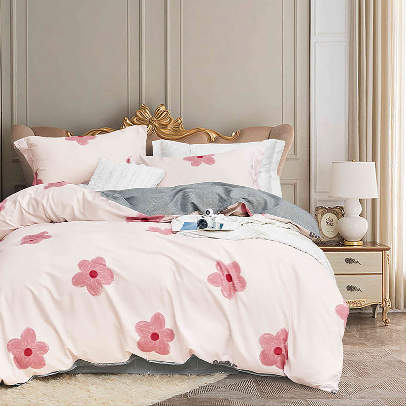 100% Cotton Plant Print Bedding Set – 4 Pieces