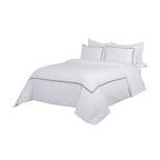Solid Color Embroidered 4-Piece Bedding Set