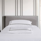 Solid Color Embroidered 4-Piece Bedding Set