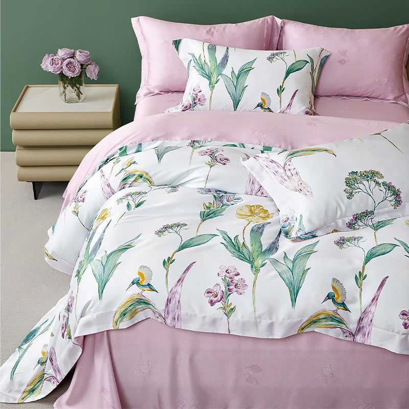 Tencel Floral 4-Piece Bedding Set