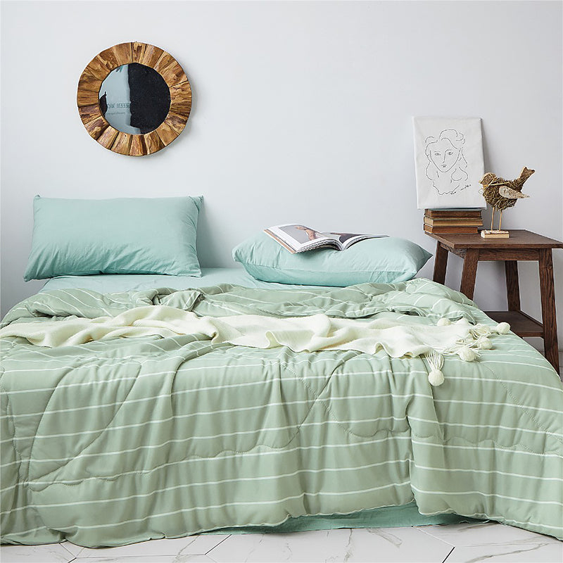 Striped Print 4-Piece Bedding Set