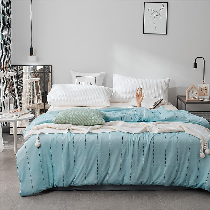 Striped Print 4-Piece Bedding Set