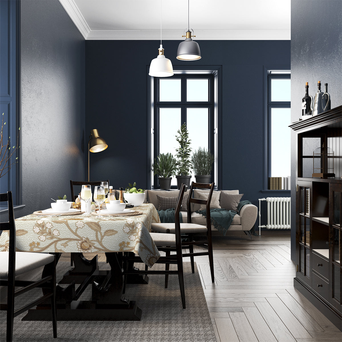 Modern Floral Tablecloth