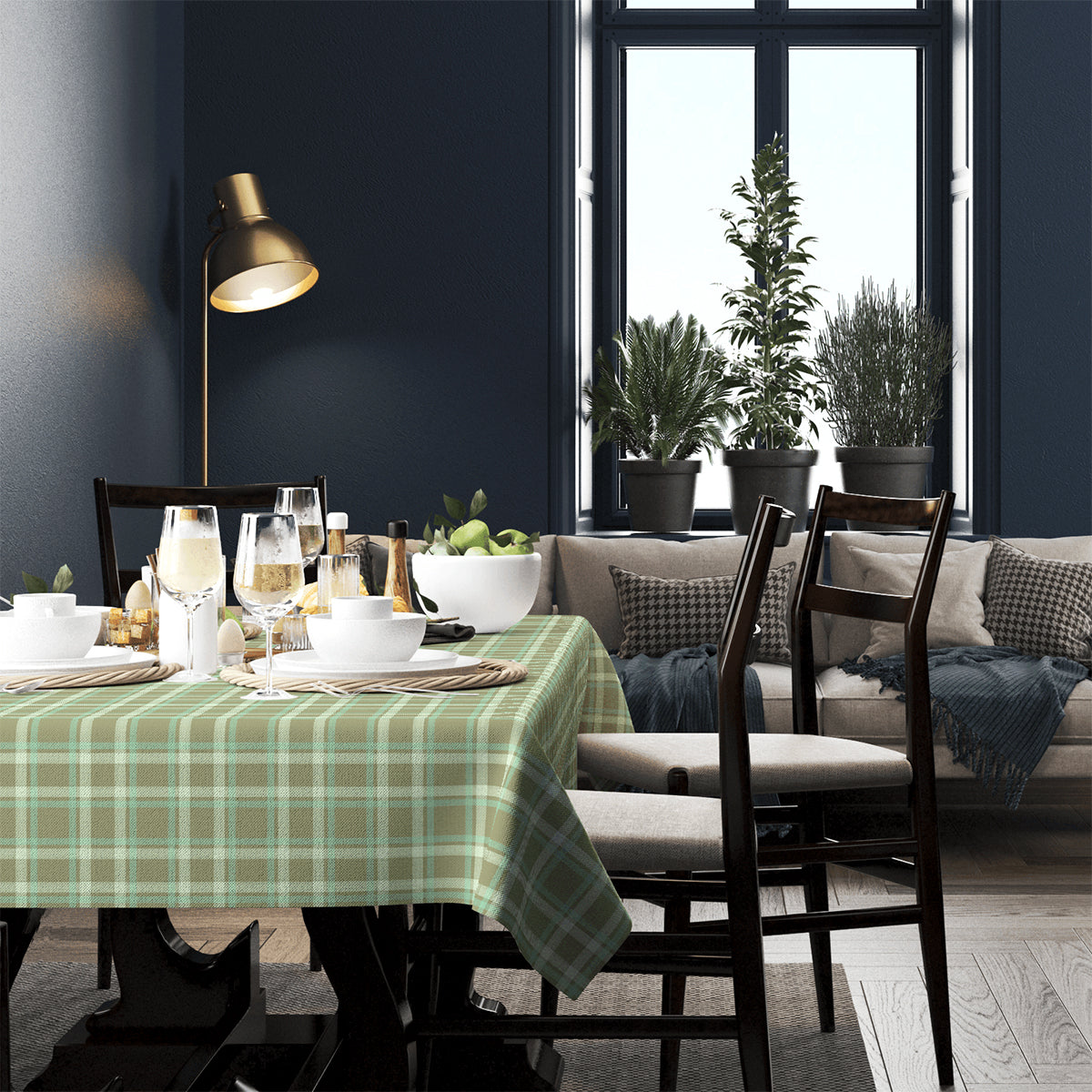 Green Plaid Tablecloth