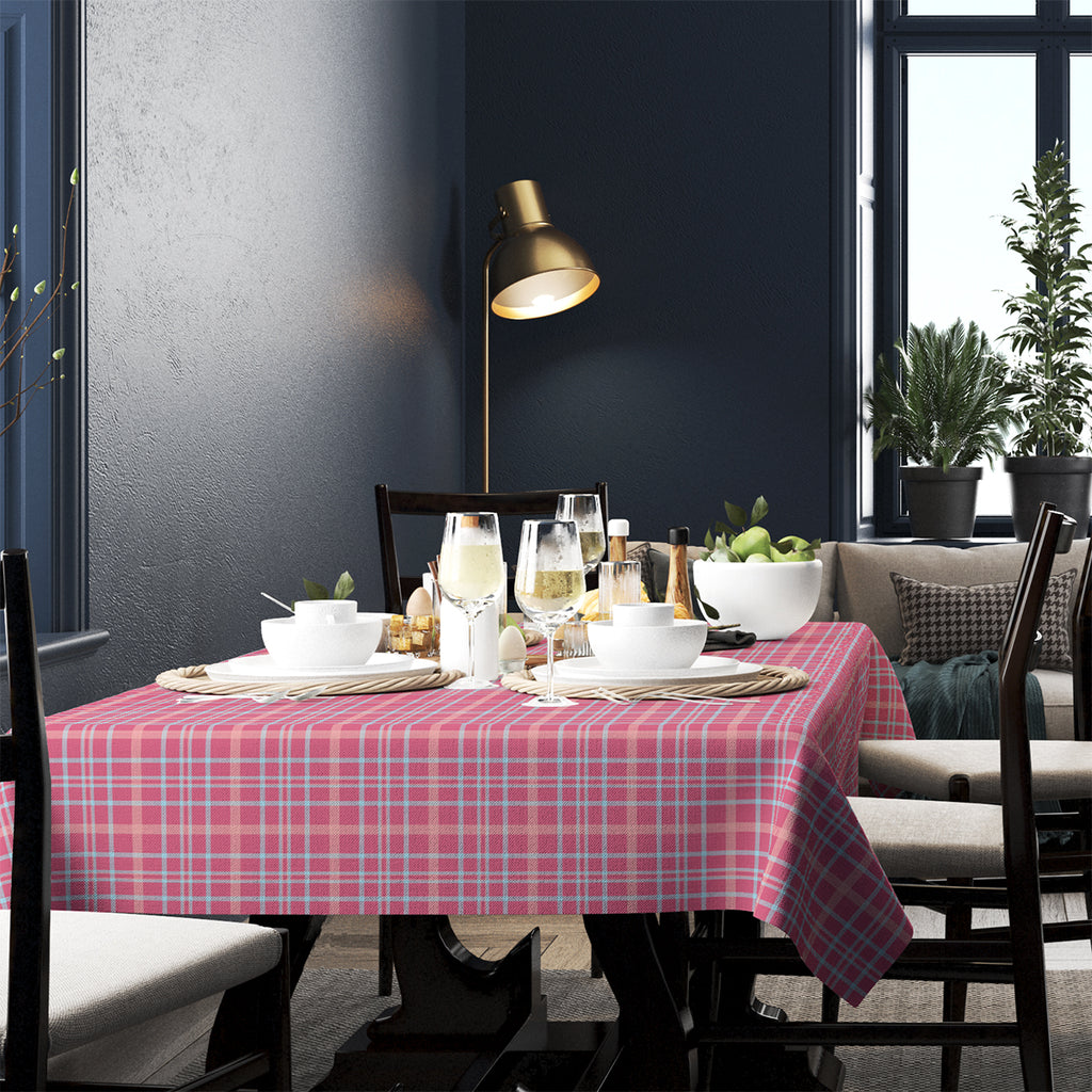 Pink Plaid Tablecloth