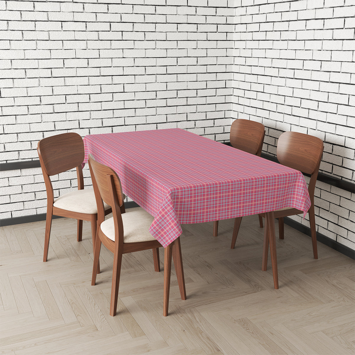 Pink Plaid Tablecloth