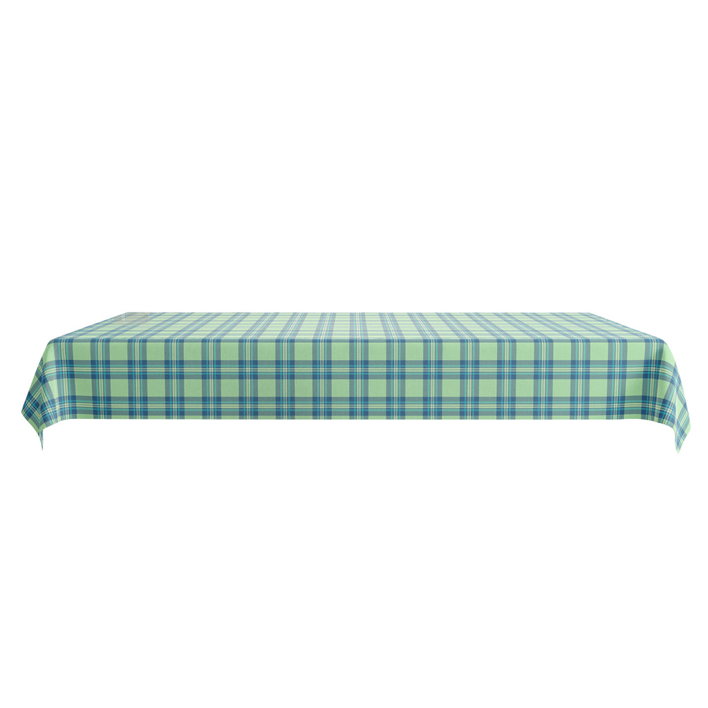 Blue-Green Plaid Tablecloth