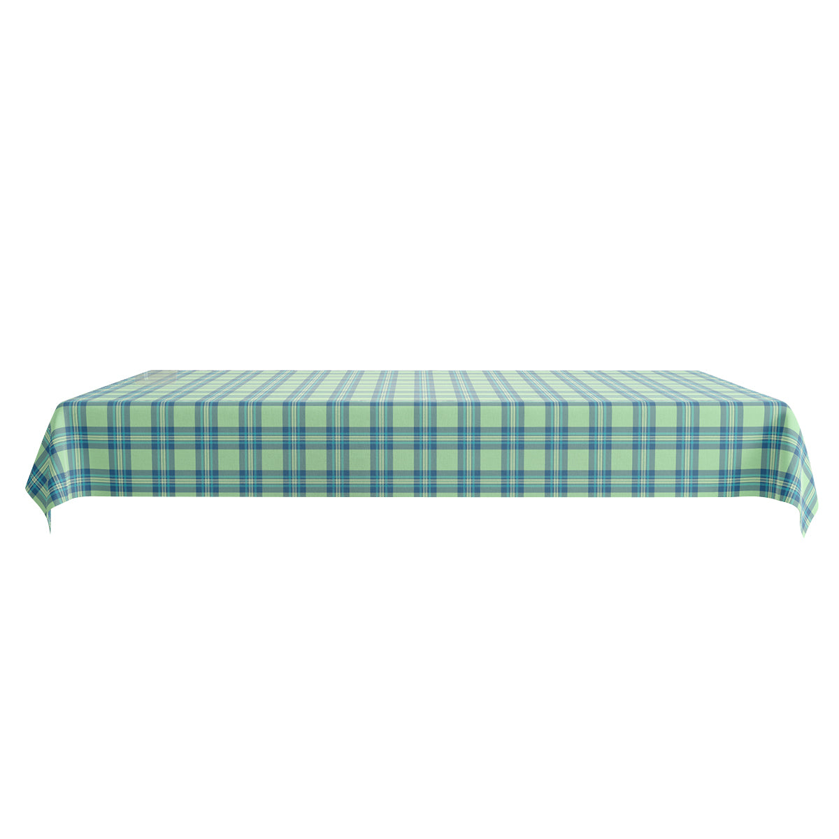 Blue-Green Plaid Tablecloth