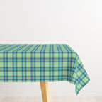 Blue-Green Plaid Tablecloth