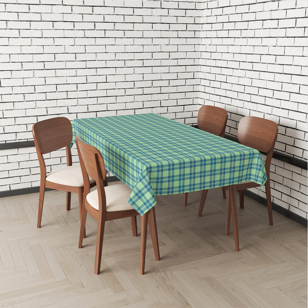 Blue-Green Plaid Tablecloth