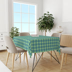 Blue-Green Plaid Tablecloth