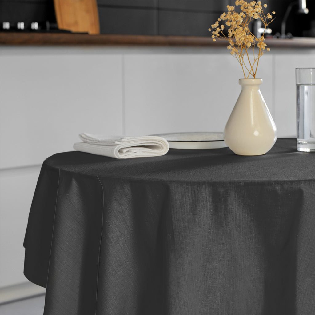 Black Round Tablecloth