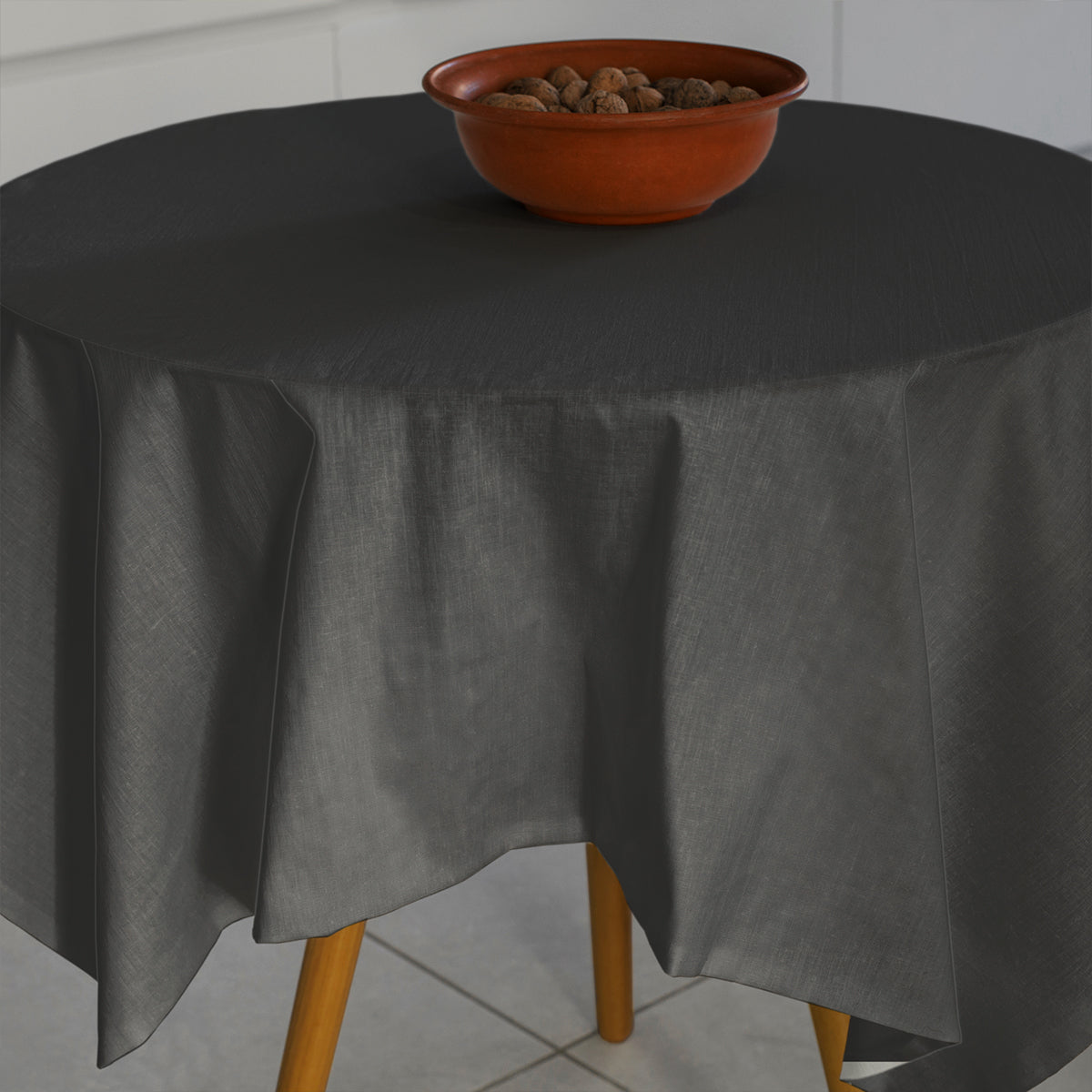 Black Round Tablecloth