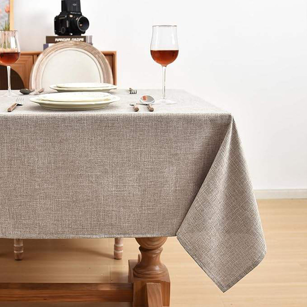 Natural Linen-Look Tablecloth