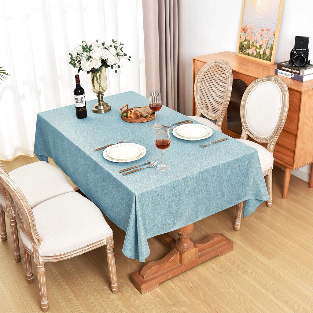 Wrinkle-Resistant Polyester Tablecloth with Linen Texture