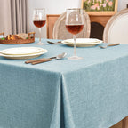 Wrinkle-Resistant Polyester Tablecloth with Linen Texture