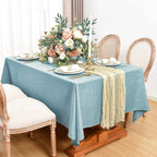 Wrinkle-Resistant Polyester Tablecloth with Linen Texture