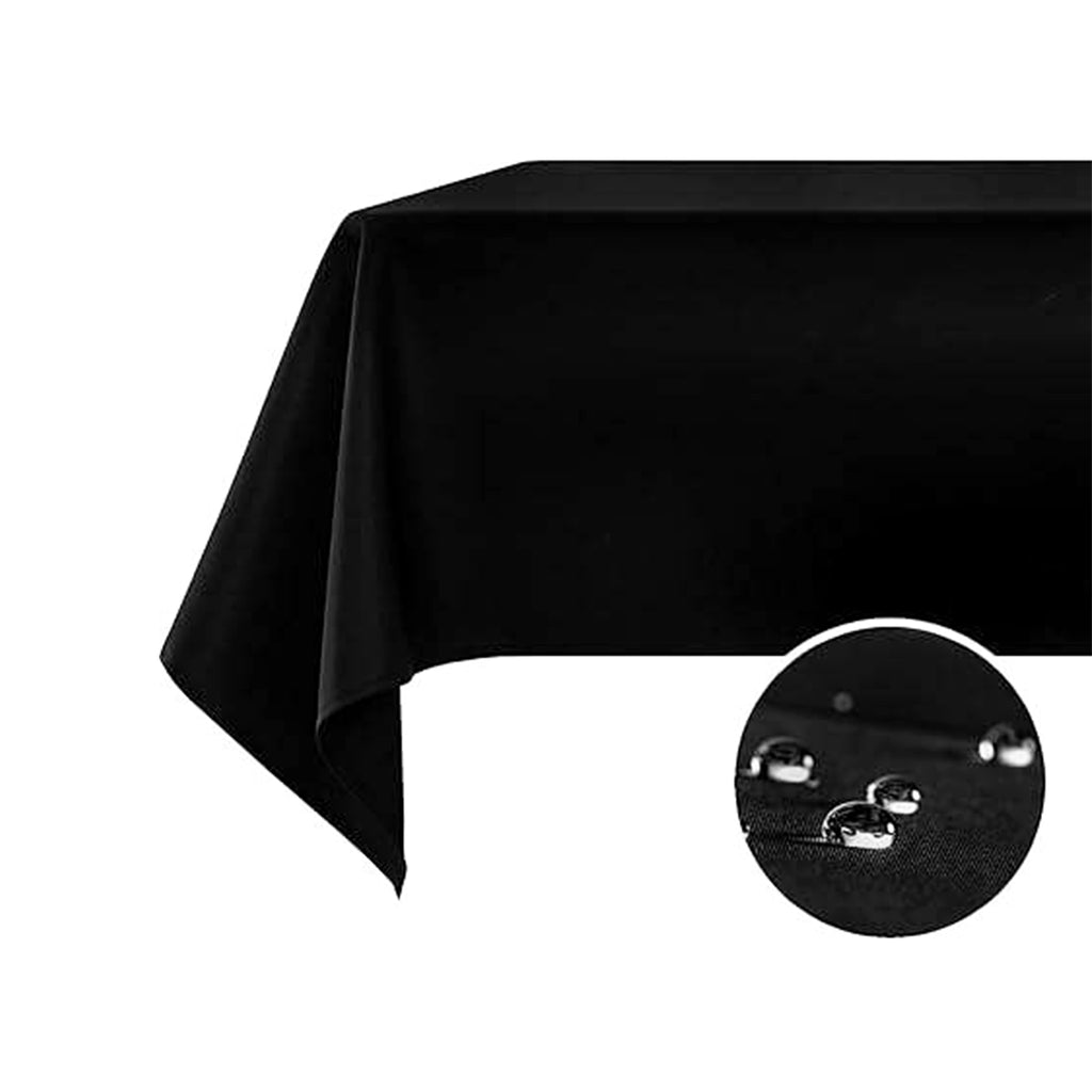 Black Rectangular Polyester Tablecloth
