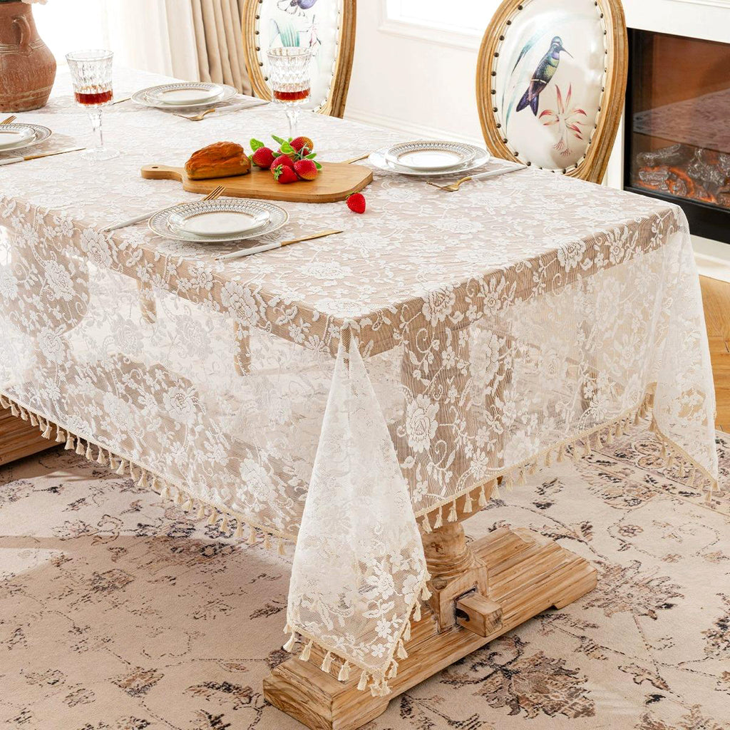 Lace Edge Knitted Tablecloth