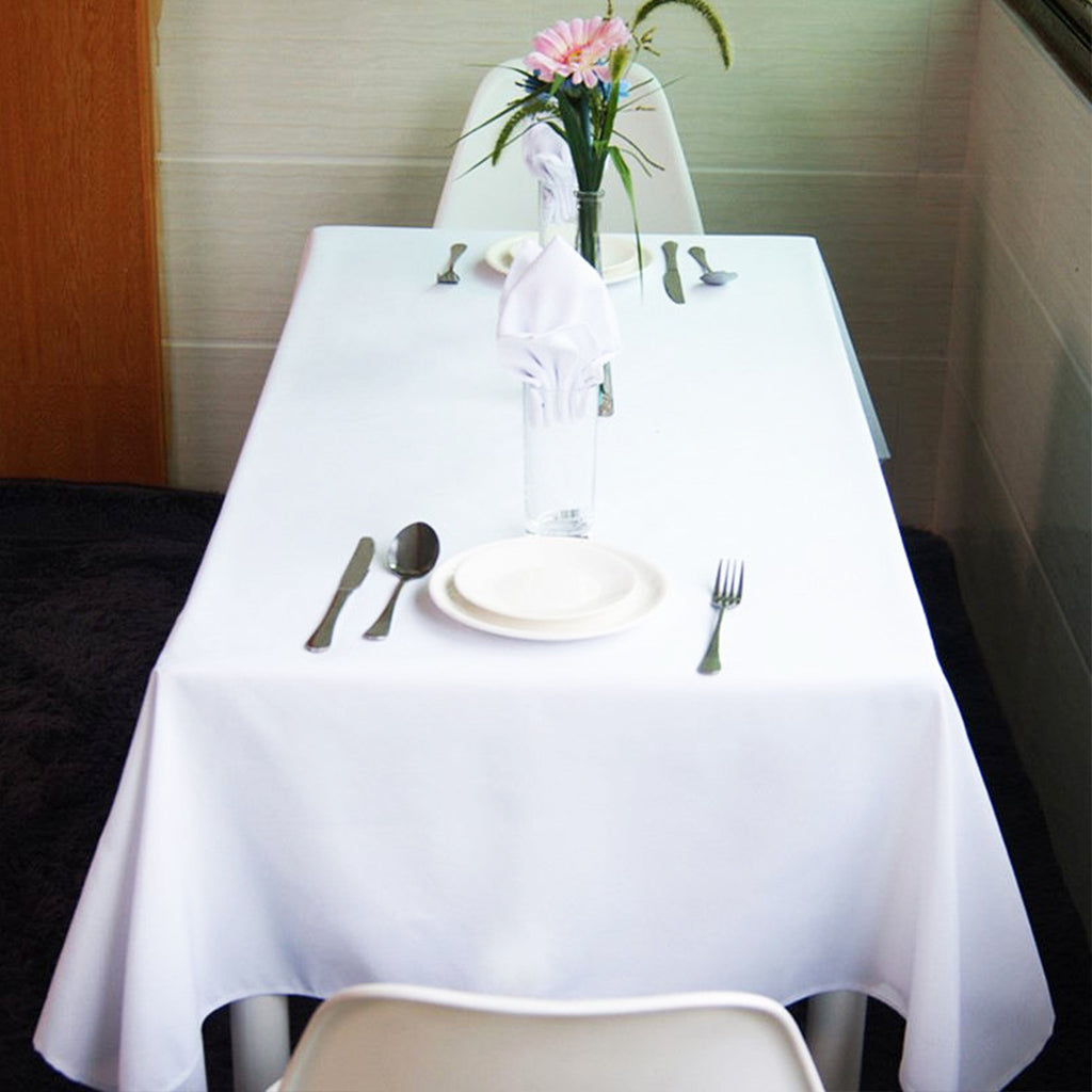 Pure White Rectangular Tablecloth